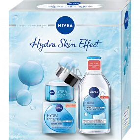 Nivea Hydra Skin Effect denní gelový krém 50 ml + micelární voda 400 ml, kosmetická sada
