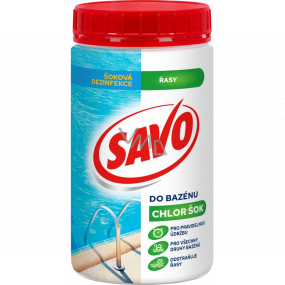 Savo Chlor Šok šoková dezinfekce proti řasám do bazénu 850 g