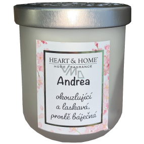 Heart & Home Svěží prádlo sójová vonná svíčka se jménem Andrea 110 g