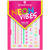 Essence Neon Vibes nálepky na nehty v neonových barvách 1 arch