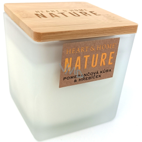 Heart & Home Nature Pomerančová kůra & hřebíček vonná svíčka velká sklo, doba hoření až 40 hodin 210 g