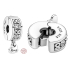 Charm Sterlingové stříbro 925 Family Forever Pavé stopper, klipový korálek na náramek rodina