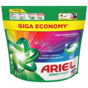 Ariel All in 1 Pods Color gelové polštářky na barevné prádlo 70 kusů