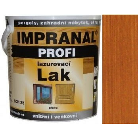 Impranal Profi lazurovací lak silnovrstvý pro dřevěné povrchy v exteriérech, interiérech SCH 22 Zlatý dub 2,5 l