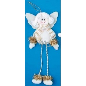 Anděl krémový s dlouhýma nožkama na zavěšení 21 cm