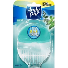 Ambi Pur Fresh & Shine 2v1 Eucalyptus & Mint toaletní blok 55 ml