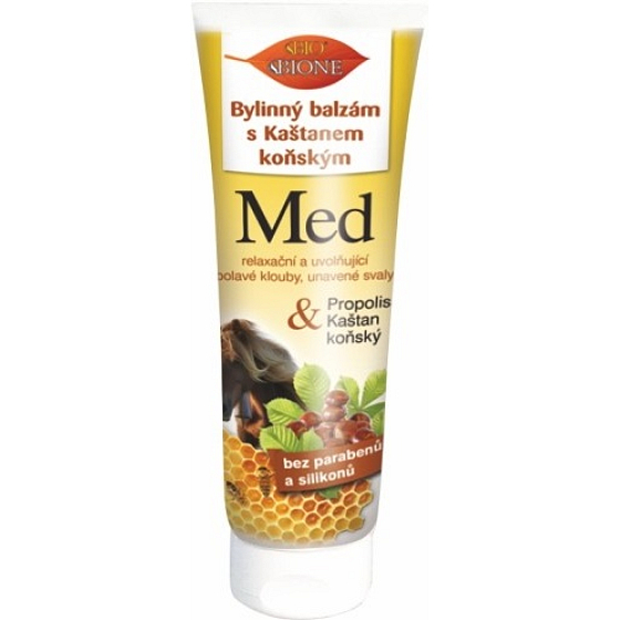 Bione Cosmetics Med & Propolis s Kaštanem koňským bylinný balzám pro všechny typy pokožky 300 ml