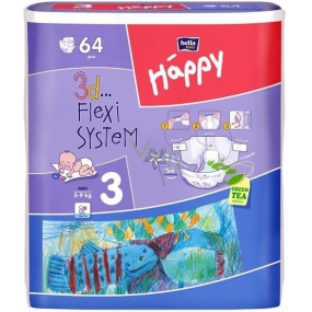 Bella Happy 3 Midi 5-9 kg plenkové kalhotky 64 kusů