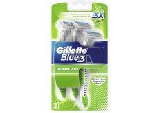 Gillette Blue 3 Sense Care 3břitý jednorázový holící strojek pro muže 3 kusy