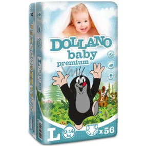 Dollano Baby Krtečkovy plenky Premium L 9-14 kg plenkové kalhotky 56 kusů