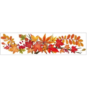 Okenní fólie bez lepidla pruh s podzimním listím 59 x 15 cm č. 3