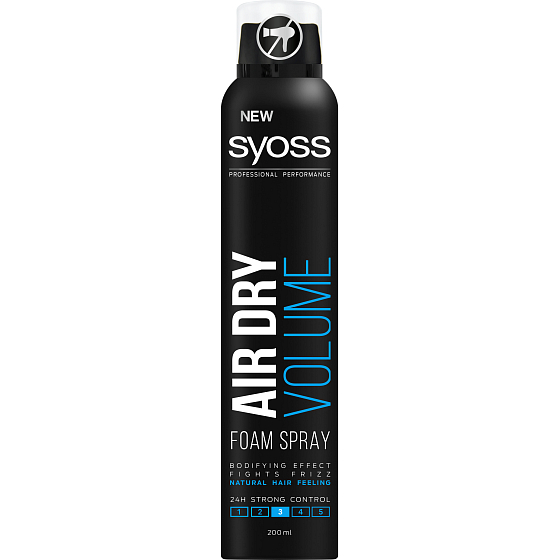 Syoss Air Dry Volume 24 silná fixace pěna pro objem vlasů sprej 200 ml