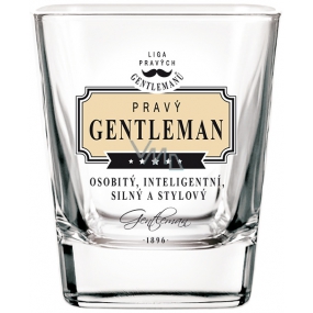 Nekupto Liga Pravých Gentlemanů Whisky sklenička Pravý Gentleman - osobitý, inteligentní, silný a stylový 200 ml