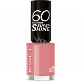 Rimmel London 60 Seconds Super Shine Nail Polish lak na nehty 235 Preppy Pink 8 ml