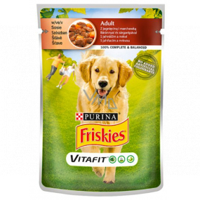 Purina Friskies Vitafit jehněčí s mrkví ve šťávě kompletní krmivo pro psy kapsička 100 g