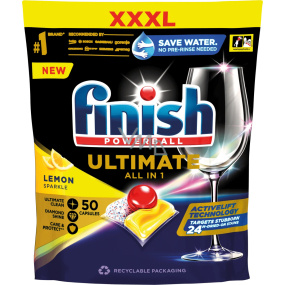 Finish Powerball Ultimate All in 1 Lemon kapsle do myčky nádobí 50 kusů 645 g