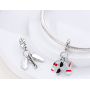 Charm Sterlingové stříbro 925 Chic style - Letní zábava, brýle, plavky, žabky, 3v1 přívěsek na náramek, zájmy