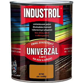 Industrol S2013 univerzál lesk vrchní barva na kov a dřevo, 6700 světle okrová, 750 ml