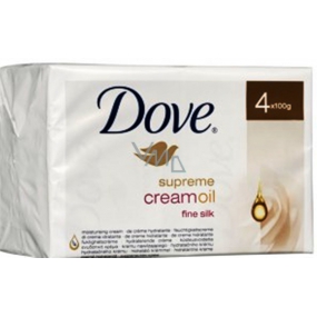 Dove Supreme Cream Oil krémové toaletní mýdlo 4 x 100 g