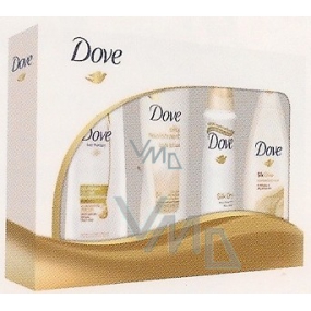 Dove Silk deodoran sprej 150 ml + sprchový gel 250 ml + tělové mléko 250 ml + šampon 250 ml, kosmetická sada