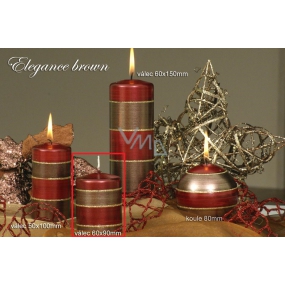 Lima Elegance Brown svíčka červená válec 60 x 90 mm 1 kus