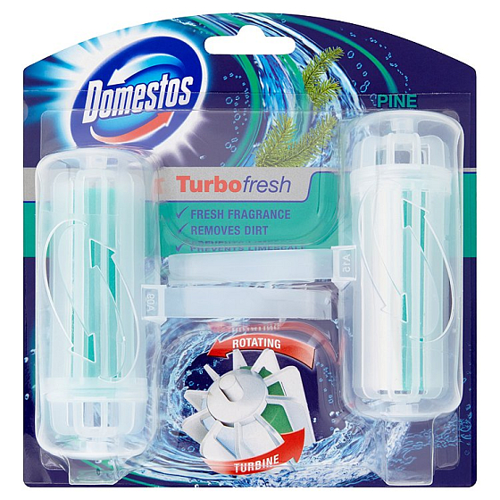 Domestos Turbo Fresh Pine Wc blok rotační tuhý 2 x 32 g