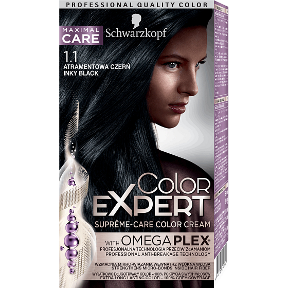 Schwarzkopf Color Expert barva na vlasy 1.1 Inkoustově černý