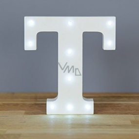Nekupto Dřevěné LED písmeno T dekorace 16 cm