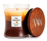 WoodWick Trilogy Cafe Sweets - Sladkosti ke kávě vonná svíčka s dřevěným knotem a víčkem sklo velká 609,5 g