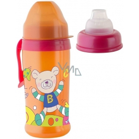 Rotho Babydesign Cool Friends 10+ měsíců nekapající láhev plastová Girl - silikonový náustek 360 ml