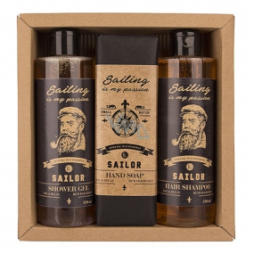 Bohemia Gifts Sailor sprchový gel 250 ml + šampon na vlasy 250 ml + toaletní mýdlo 145 g, kosmetická sada pro muže
