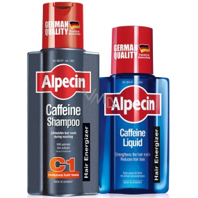 Alpecin Energizer Coffein C1 Kofeinový šampon na vlasy 250 ml + Energizer Liquid Tonikum zvyšuje produktivitu vlasových kořínků 75 ml, duopack