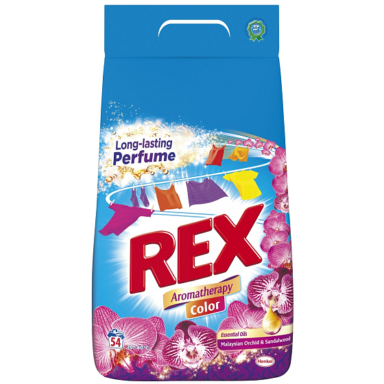 Rex Malaysan Orchid & Sandalwood Aromatherapy Color prášek na praní barevného prádla 54 dávek 3,51 kg