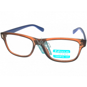 Berkeley Čtecí dioptrické brýle +2,0 plast hnědé, modré stranice 1 kus R4077