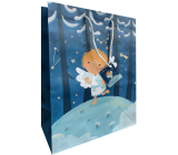 Nekupto Dárková papírová taška 32,5 x 26 x 13 cm Vánoční andílek s dopisem