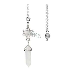 Křišťá Merkaba + kyvadlo, přívěsek přírodní kámen 71 x 8 x 8 mm