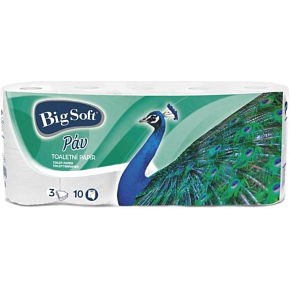 Big Soft Páv Toaletní papír 3vr, 10 ks