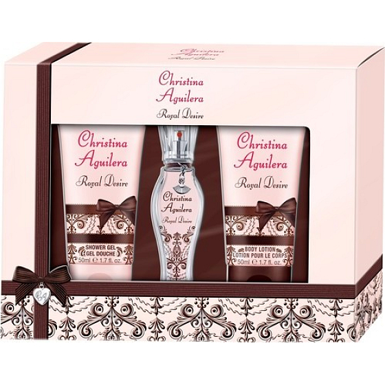 Christina Aguilera Royal Desire parfémovaná voda pro ženy 15 ml + tělové mléko 2 x 50 ml, dárková sada
