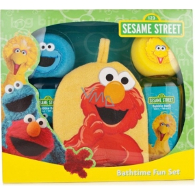 Sesame Street 2 x pěna do koupele 236 ml + žínka, dětská kosmetická sada
