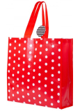 RSW Nákupní taška s potiskem Puntíky červená 43 x 40 x 13 cm