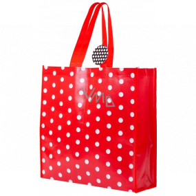 RSW Nákupní taška s potiskem Puntíky červená 43 x 40 x 13 cm
