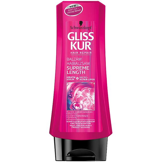 Gliss Kur Supreme Length balzám na dlouhé vlasy náchylné k poškození a roztřepeným konečkům 200 ml