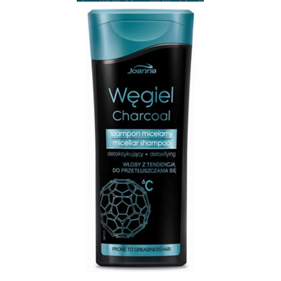 Joanna Charcoal detoxikační micelární šampón na vlasy s aktivním uhlím 200 ml