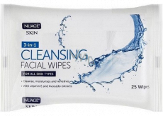 Nuagé Skin Cleansing Facial Wipes 3v1 vlhčené odličovací ubrousky 25 kusů