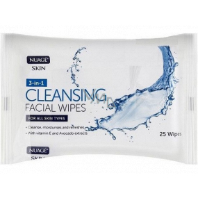 Nuagé Skin Cleansing Facial Wipes 3v1 vlhčené odličovací ubrousky 25 kusů