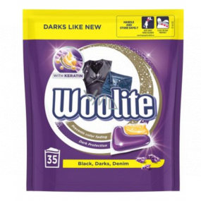 Woolite Dark Keratin gelové kapsle na praní tmavého a černého prádla XL 35 kusů