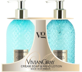 Vivian Gray Jasmín a Patchouli luxusní tekuté mýdlo s dávkovačem 300 ml + luxusní mléko na ruce s dávkovačem 300 ml, kosmetická sada