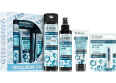 Dr. Santé Hyaluron Hair Deep Hydration šampon pro suché, matné a lámavé vlasy 250 ml + vlasový sprej pro suché, matné a lámavé vlasy 150 ml + krém na ruce 75 ml + balzám na rty s kyselinou hyaluronovou 3,6 g, kosmetická sada pro ženy