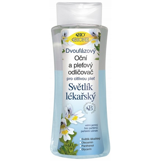 Bione Cosmetics Světlík lékařský dvoufázový oční a pleťový odličovač 255 ml