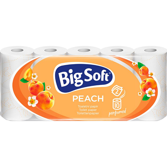 Big Soft broskev 2vrstvý toaletní papír, 10 rolí, 19,3 m role